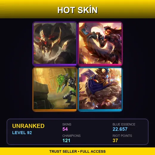LAN | Conqueror Alistar | Victorious Sivir | Hextech Singed | Victorious Maokai | 54 Skin | 121 Champ | Lv92