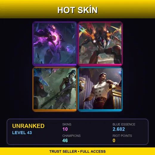EUW | Dark Star Xerath | Odyssey Kha'Zix | Arcane Enforcer Caitlyn | Arcane Inventor Jayce | 10 Skin | 46 Champ | Lv43