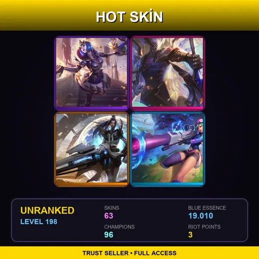 LAS | Victorious Orianna | Victorious Aatrox | Cosmic Devourer Vladimir | Star Guardian Senna | 63 Skin | 96 Champ | Lv198