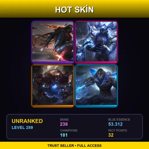 NA | Prestige High Noon Talon | Prestige DRX Aatrox | Hextech Galio | Hextech Kassadin | 238 Skin | 181 Champ | Lv289