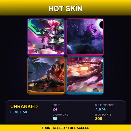 LAS | Arcade Hecarim | PROJECT: Yasuo | PROJECT: Lucian | Dark Star Thresh | 24 Skin | 55 Champ | Lv58
