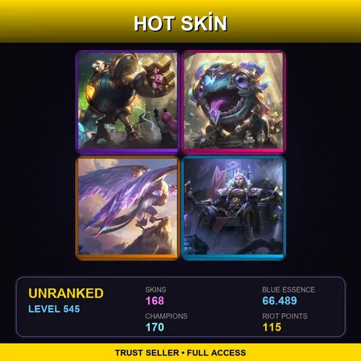 LAN | Victorious Blitzcrank | Victorious Kog'Maw | Victorious Anivia | Victorious Sejuani | 168 Skin | 170 Champ | Lv545