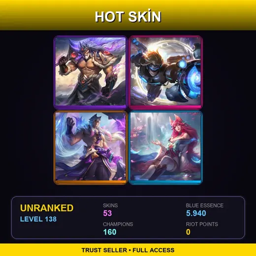 SG | Victorious Tryndamere | Spirit Blossom Sett | Spirit Blossom Ahri | PROJECT: Renekton | 53 Skin | 160 Champ | Lv138