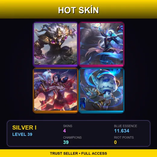 EUW | Victorious Rengar | Dawnbringer Soraka | Sweetheart Rakan | Porcelain Amumu | 4 Skin | 39 Champ | Silver I | Lv39 — Dawnbringer Soraka