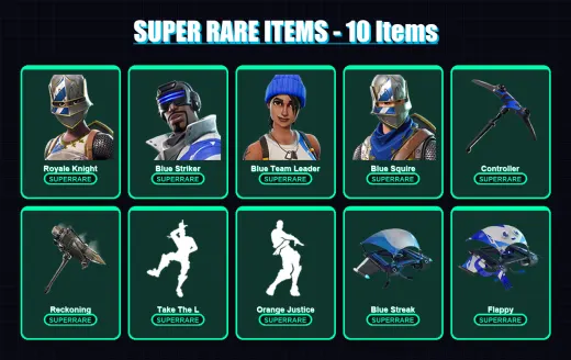 [PS4/PS5/XBOX/PC] | Royale Knight | Blue Striker | Blue Team Leader | Blue Squire | Drift | 60 skin | 62 pickaxe | 72 emote | 55 glider | Lv722