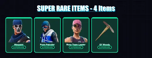 [PS4/PS5/XBOX/PC] | Warpaint | Point Patroller | Rose Team Leader | Midas | Fade | 20 skin | 30 pickaxe | 24 emote | 35 glider | Lv416