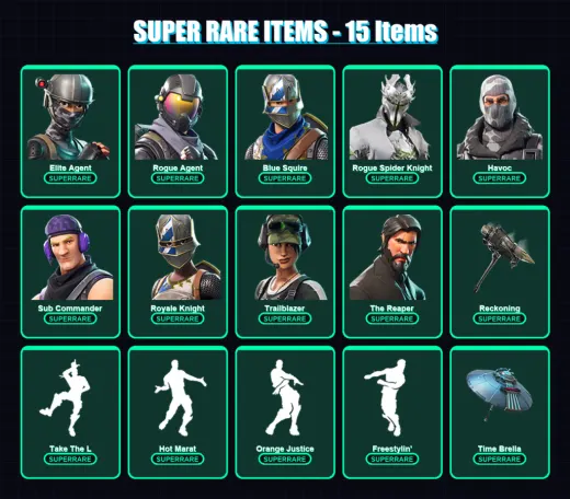 [PC/PSN] | Elite Agent | Rogue Agent | Blue Squire | Rogue Spider Knight | Havoc | 101 skin | 73 pickaxe | 81 emote | 75 glider | Lv1006