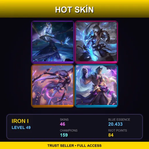 SG | Cosmic Lux | Storm Dragon Lee Sin | Star Guardian Akali | Spirit Blossom Sett | 46 Skin | 159 Champ | Iron I | Lv49