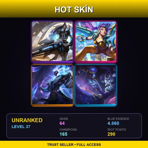 TW | Star Guardian Kai'Sa | High Noon Sion | Cosmic Destiny Nami | Elderwood LeBlanc | 64 Skin | 165 Champ | Lv37 — Battleborn Kayle