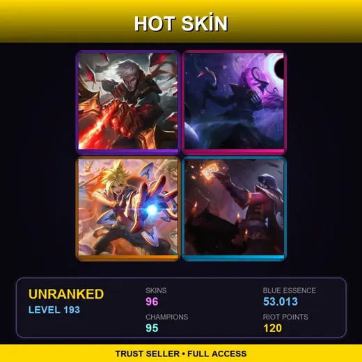 RU | Conqueror Varus | Dark Star Thresh | Battle Academia Ezreal | Blood Moon Twisted Fate | 96 Skin | 95 Champ | Lv193