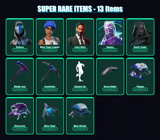 [PS4/PS5/PC] | Sultura | Blue Team Leader | John Wick | Galaxy | Darth Vader | 127 skin | 207 pickaxe | 121 emote | 136 glider | Lv2072