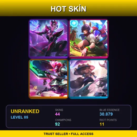 LAS | Challenger Ahri | Arcade Ahri | Arcade Hecarim | Spirit Blossom Teemo | 44 Skin | 92 Champ | Lv85