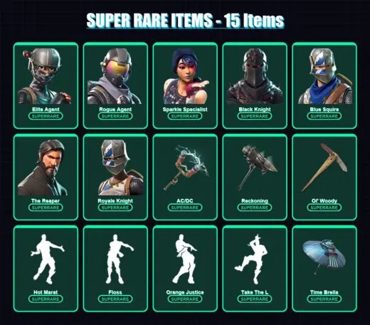 [PC] | Elite Agent | Rogue Agent | Sparkle Specialist | Black Knight | Blue Squire | 119 skin | 142 pickaxe | 112 emote | 124 glider | Lv1942