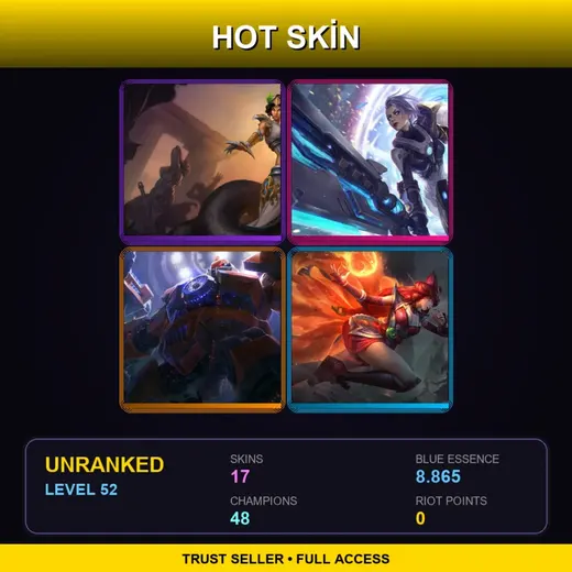 RU | Mythic Cassiopeia | Pulsefire Riven | Mecha Zero Sion | Foxfire Ahri | 17 Skin | 48 Champ | Lv52