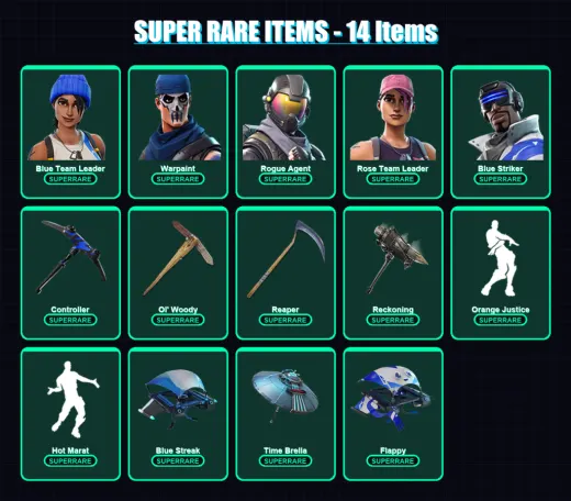 [PS4/PS5/XBOX/PC] | Blue Team Leader | Warpaint | Rogue Agent | Rose Team Leader | Blue Striker | 49 skin | 57 pickaxe | 61 emote | 71 glider | Lv94