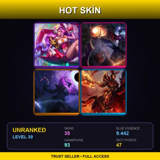 EUW | Arcade Miss Fortune | Dark Star Varus | Dark Star Thresh | Warring Kingdoms Jarvan IV | 35 Skin | 93 Champ | Lv30