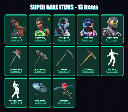 [PC] | Travis Scott | Major Glory | Breakpoint | Astro Jack | Rogue Agent | 323 skin | 292 pickaxe | 224 emote | 219 glider | Lv3769