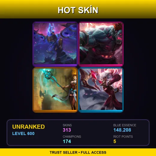 BR | Cosmic Flight Anivia | Hextech Sion | Hextech Janna | Conqueror Karma | 313 Skin | 174 Champ | Lv600