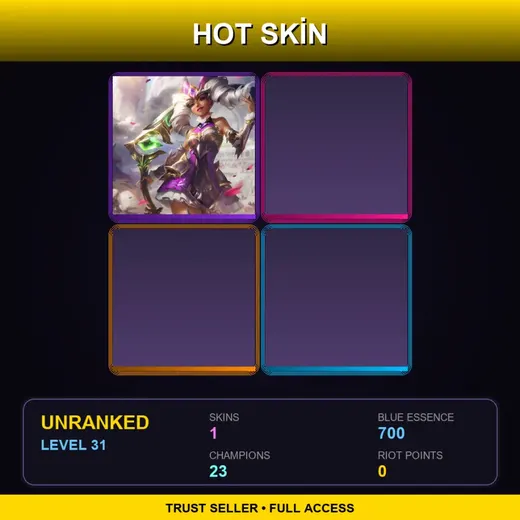 TR | Battle Queen Qiyana | 1 Skin | 23 Champ | Lv31