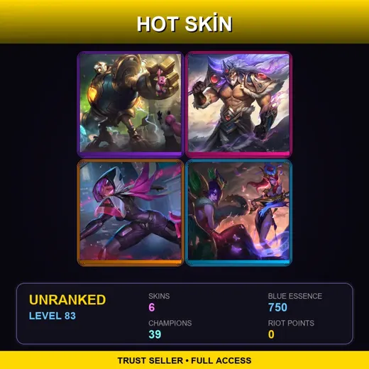 LAN | Victorious Blitzcrank | Victorious Tryndamere | PROJECT: Irelia | Lunar Wraith Caitlyn | 6 Skin | 39 Champ | Lv83 — Bad Santa Veigar