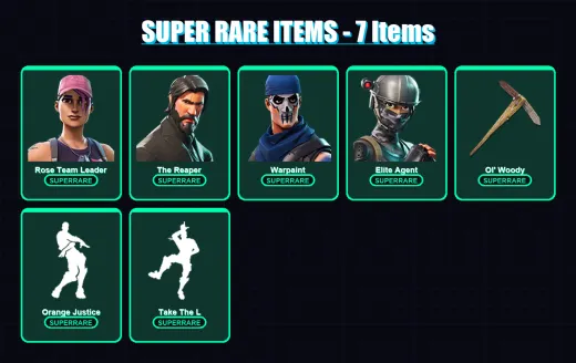 [SWITCH/XBOX/PSN/PC] | Rose Team Leader | The Reaper | Warpaint | Elite Agent | The Visitor | 51 skin | 43 pickaxe | 60 emote | 48 glider | Lv601