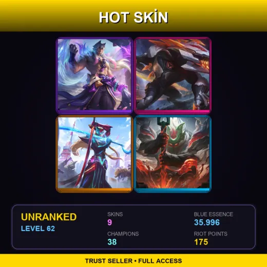 TR | Spirit Blossom Sett | PROJECT: Renekton | Masked Justice Yone | Shan Hai Scrolls Nautilus | 9 Skin | 38 Champ | Lv62