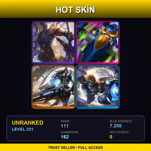 VN | Victorious Aatrox | High Noon Twisted Fate | Elderwood Gnar | PROJECT: Warwick | 111 Skin | 162 Champ | Lv231 — Debonair Leblanc