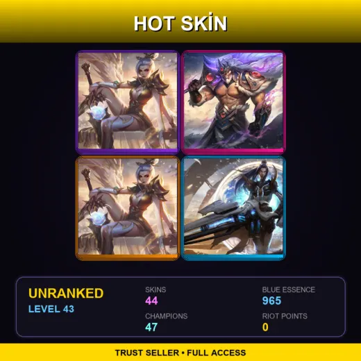 TW | Prestige Valiant Sword Riven (2022) | Victorious Tryndamere | Prestige Valiant Sword Riven | Pulsefire Caitlyn | 44 Skin | 47 Champ | Lv43