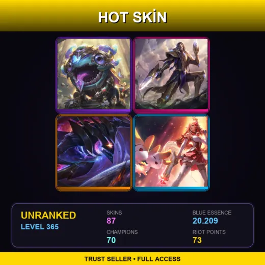 LAN | Victorious Kog'Maw | Victorious Lucian | Dark Star Kha'Zix | Star Guardian Miss Fortune | 87 Skin | 70 Champ | Lv365