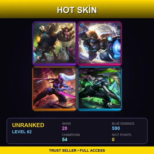VN | Victorious Blitzcrank | PROJECT: Katarina | Pulsefire Ezreal | PROJECT: Ekko | 20 Skin | 54 Champ | Lv62