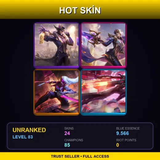 EUW | Victorious Twisted Fate | Victorious Fiora | PROJECT: Katarina | PROJECT: Lucian | 24 Skin | 85 Champ | Lv83