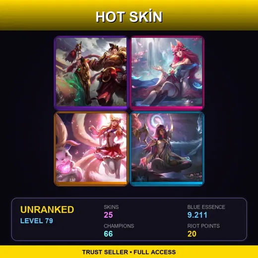 VN | Spirit Blossom Ahri | Star Guardian Ahri | Tranquility Dragon Karma | King of Clubs Mordekaiser | 25 Skin | 66 Champ | Lv79