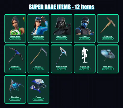 [PC/XBOX/PSN] | Major Glory | Cloud Striker | Darth Vader | Fixer | Ronin | 261 skin | 274 pickaxe | 197 emote | 213 glider | Lv3994