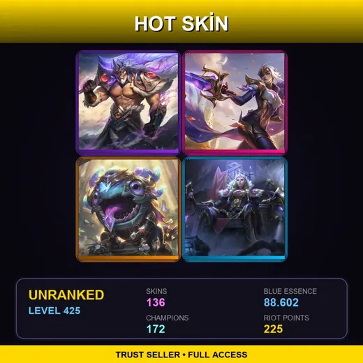 BR | Victorious Tryndamere | Victorious Fiora | Victorious Kog'Maw | Victorious Sejuani | 136 Skin | 172 Champ | Lv425