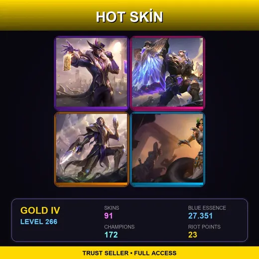 LAN | Victorious Twisted Fate | Victorious Braum | Victorious Lucian | Mythic Cassiopeia | 91 Skin | 172 Champ | Gold IV | Lv266 — Mythic Cassiopeia