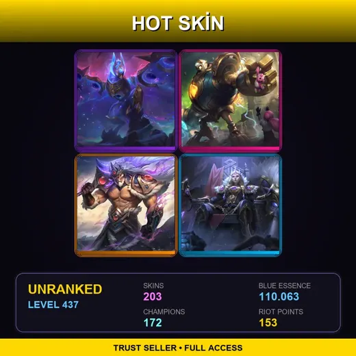 VN | Cosmic Flight Anivia | Victorious Blitzcrank | Victorious Tryndamere | Victorious Sejuani | 203 Skin | 172 Champ | Lv437