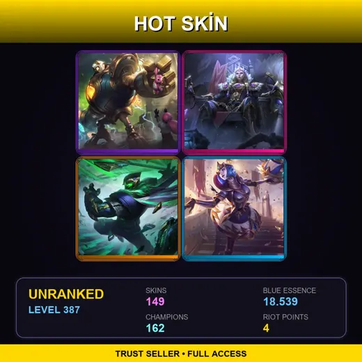 SG | Victorious Blitzcrank | Victorious Sejuani | Conqueror Jax | Victorious Orianna | 149 Skin | 162 Champ | Lv387 — Inkshadow Kai Sa