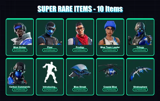[PC] | Blue Striker | Fixer | Prodigy | Blue Team Leader | Trilogy | 13 skin | 25 pickaxe | 16 emote | 30 glider | Lv349