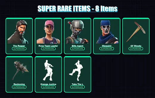 [PC/XBOX/PSN] | The Reaper | Rose Team Leader | Elite Agent | Warpaint | Valor | 34 skin | 20 pickaxe | 35 emote | 24 glider | Lv278