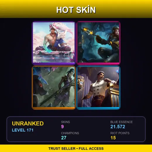 LAS | Spirit Blossom Yasuo | Steel Legion Lux | Arcane Enforcer Caitlyn | Arcane Inventor Jayce | 9 Skin | 27 Champ | Lv171