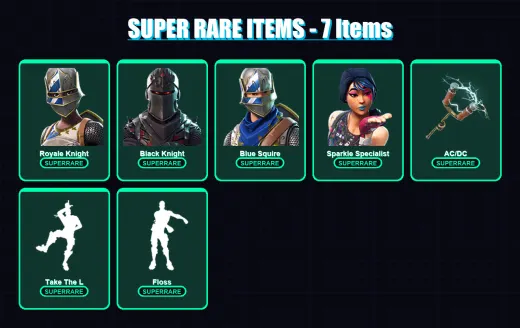 [PC/PSN] | Royale Knight | Black Knight | Blue Squire | Sparkle Specialist | Dark Voyager | 37 skin | 20 pickaxe | 14 emote | 21 glider | Lv224