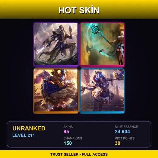 LAS | Victorious Lucian | Hextech Janna | Victorious Maokai | Victorious Orianna | 95 Skin | 150 Champ | Lv211