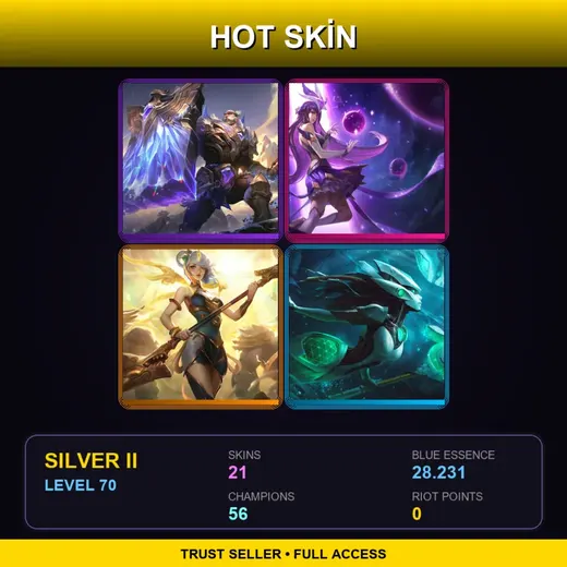 LAS | Victorious Braum | Star Guardian Syndra | Lunar Empress Lux | Program Nami | 21 Skin | 56 Champ | Silver II | Lv70