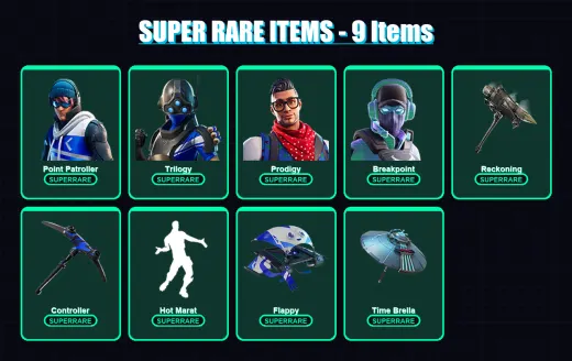 [PC] | Point Patroller | Trilogy | Prodigy | Breakpoint | Twyn | 238 skin | 241 pickaxe | 213 emote | 168 glider | Lv1971
