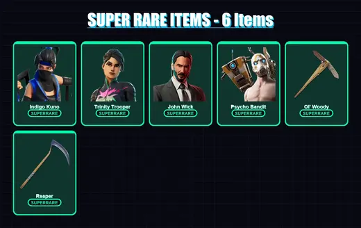[PC] | Indigo Kuno | Trinity Trooper | John Wick | Psycho Bandit | Spectra Knight | 320 skin | 315 pickaxe | 227 emote | 175 glider | Lv3010 — Game account