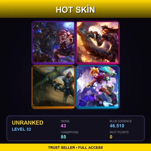 TW | Hextech Annie | Victorious Sivir | Victorious Jarvan IV | Arcade Ezreal | 43 Skin | 85 Champ | Lv32