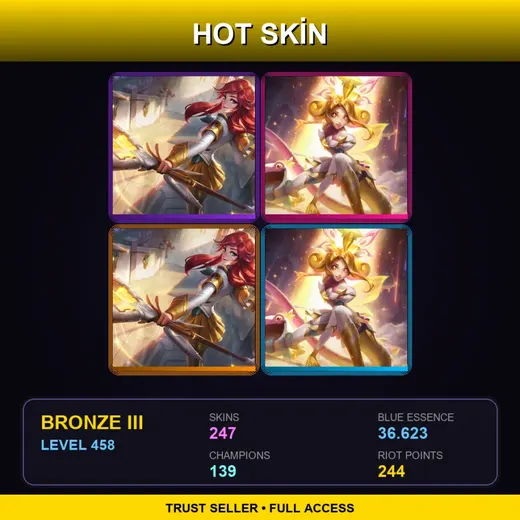 NA | Prestige Battle Academia Lux (2022) | Prestige Star Guardian Neeko (2022) | 247 Skin | 139 Champ | Lv458