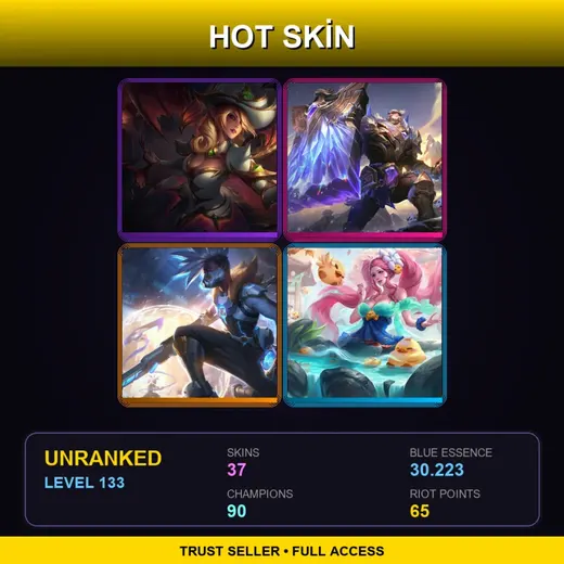 LAS | Prestige Bewitching Morgana | Victorious Braum | Spirit Blossom Springs Sona | Star Guardian Seraphine | 37 Skin | 90 Champ | Lv133
