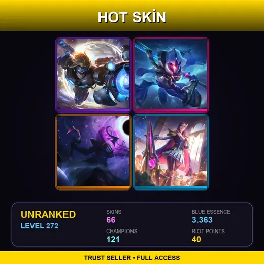 LAN | Pulsefire Ezreal | Cosmic Blade Master Yi | Dark Star Thresh | Battle Academia Caitlyn | 66 Skin | 121 Champ | Lv272