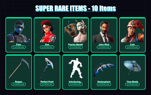 [PC/XBOX] | Fixer | Rue | Psycho Bandit | John Wick | Cole | 279 skin | 274 pickaxe | 216 emote | 168 glider | Lv3369